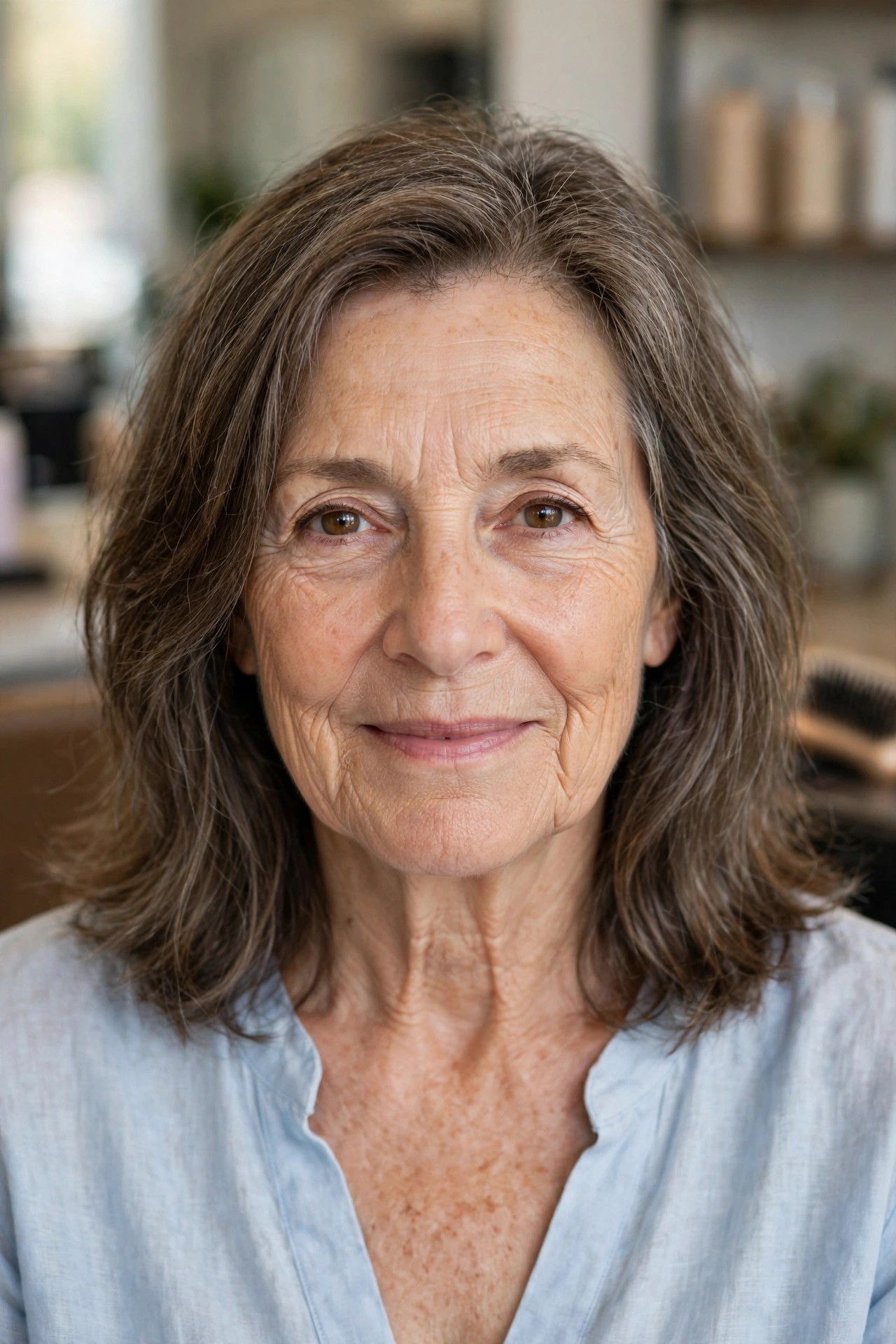Low-Maintenance Air-Dry Midi - medium length hairstyle for a woman over 50