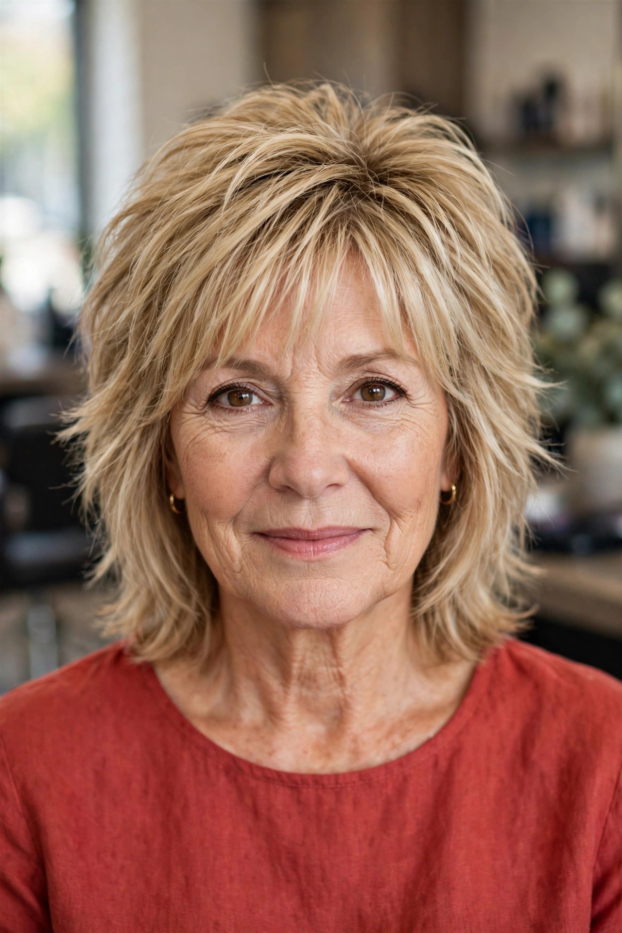 Soft Wolf-Inspired Midi - medium length hairstyle for a woman over 50