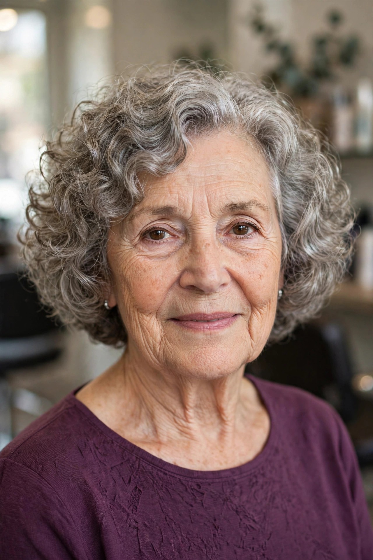 Curly Bob with Defined Curls - short hairstyle for a woman over 60