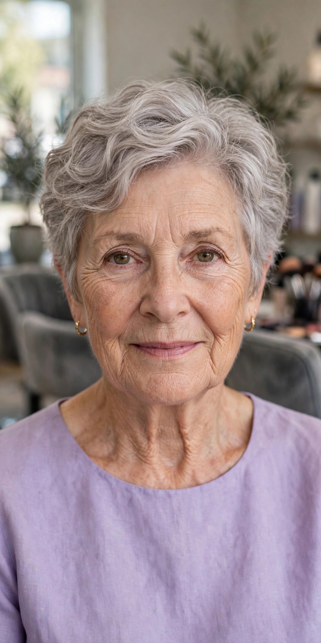 Short Wavy Crop with Soft Waves - short hairstyle for a woman over 60