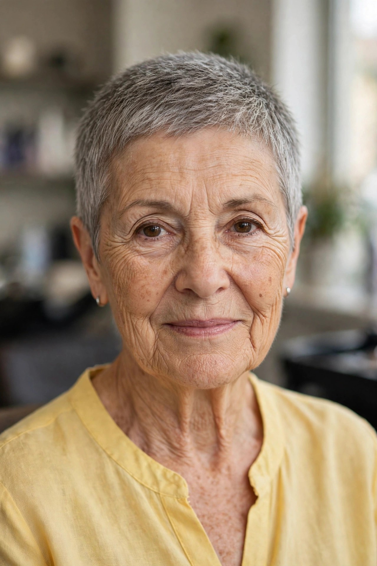 Wash-and-Go Tapered Cut - short hairstyle for a woman over 60