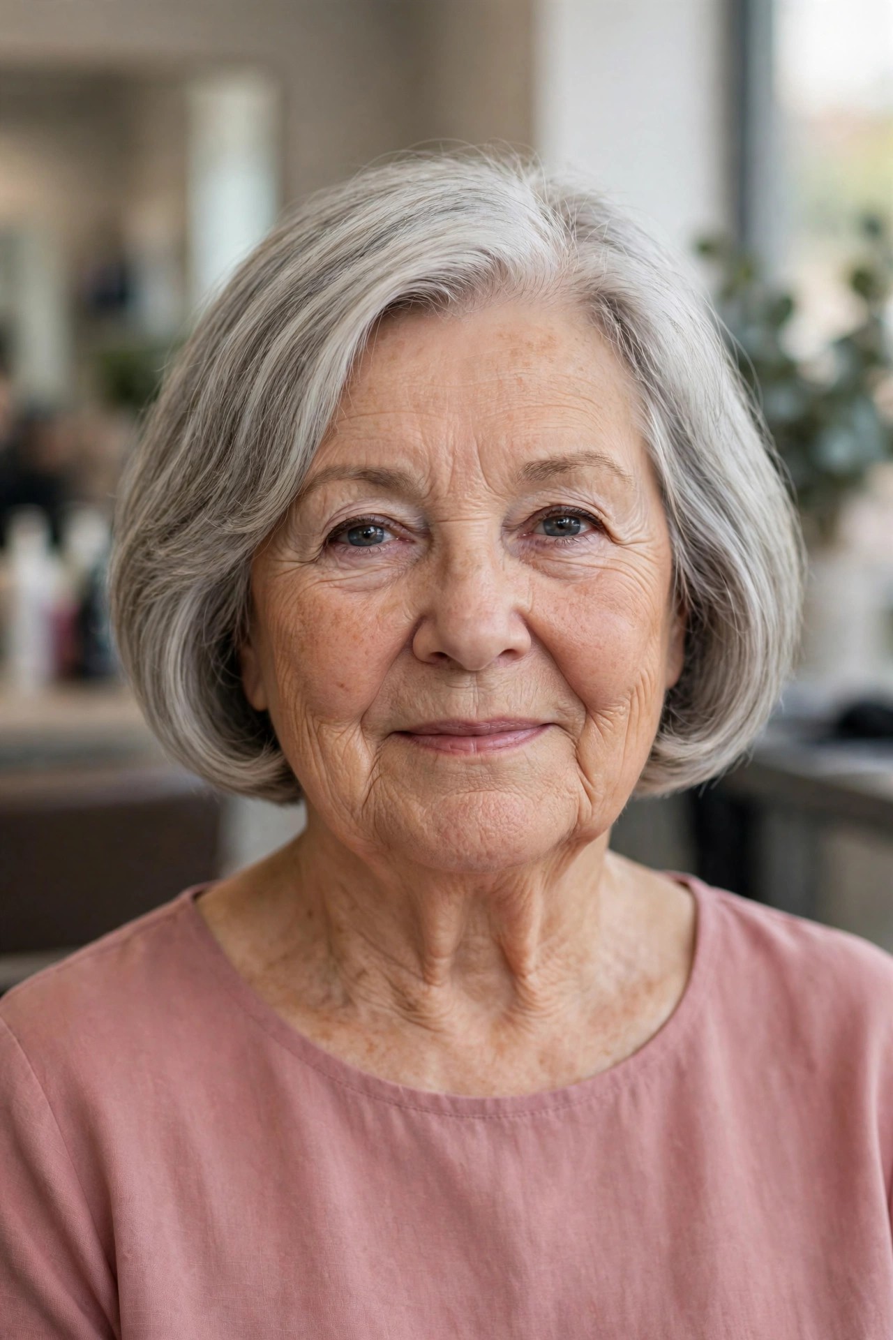 Rounded Bob for Round Faces - short hairstyle for a woman over 60