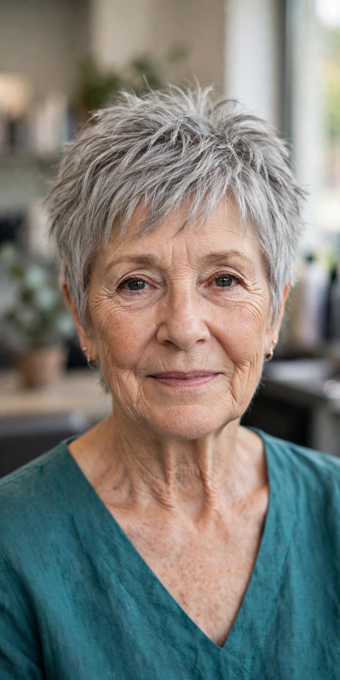 Choppy Pixie with Piecey Texture - short hairstyle for a woman over 60