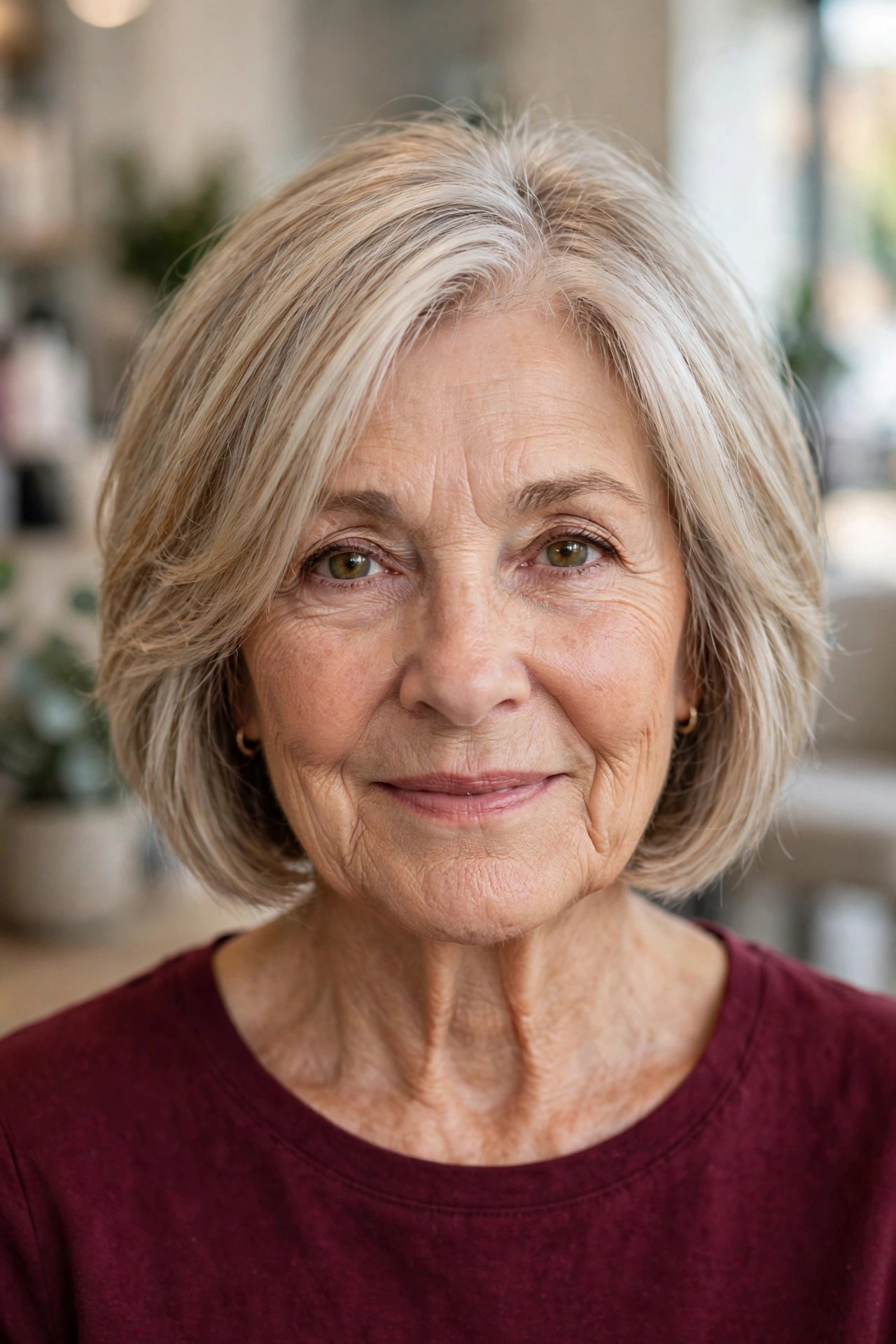 Layered Bob with Face-Framing Pieces - short hairstyle for a woman over 60
