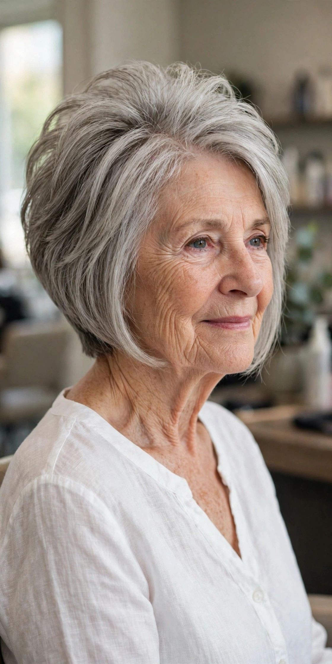 Stacked Bob with a Graduated Back - short hairstyle for a woman over 60