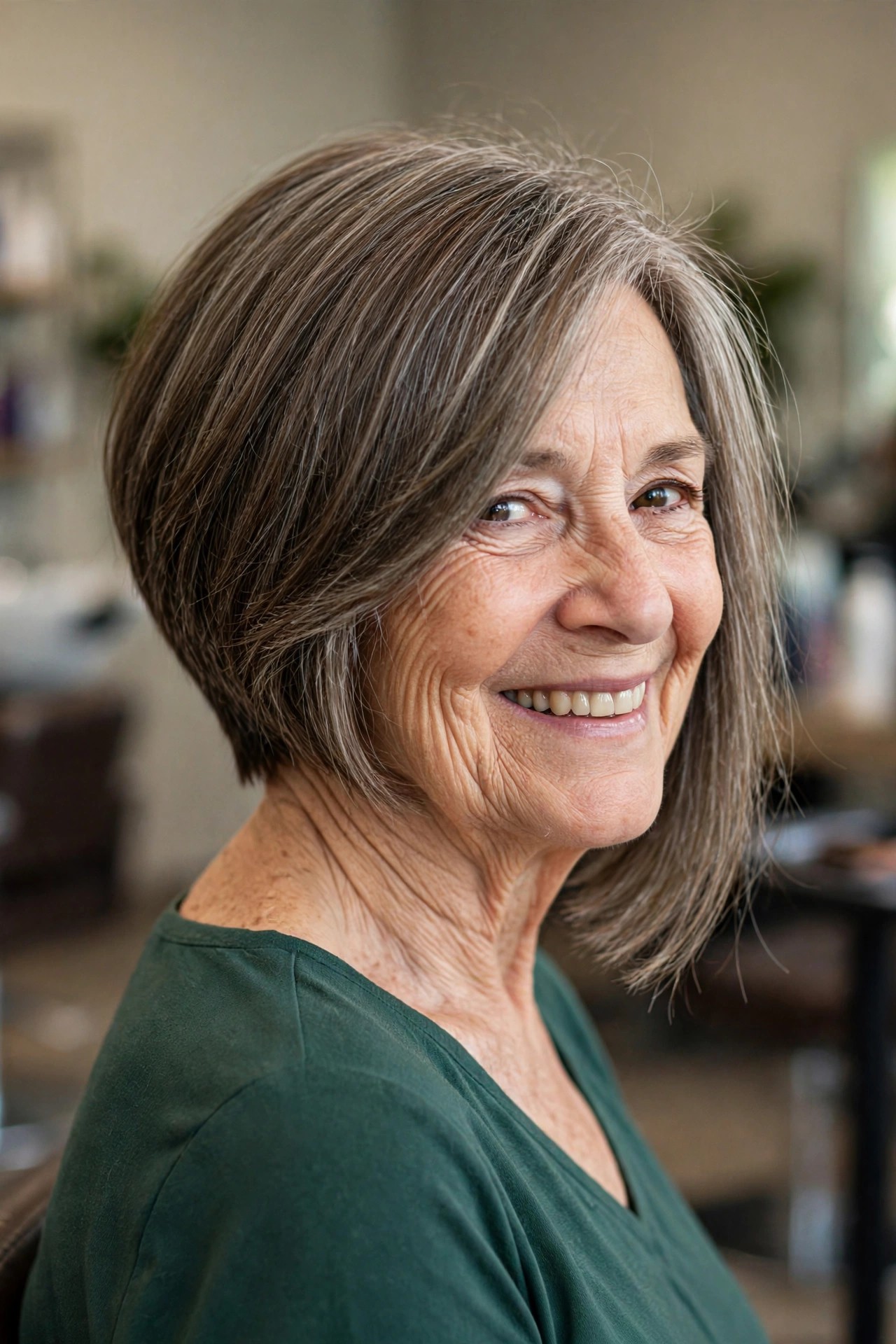 The Better-Profile Asymmetrical Bob — asymmetrical bob haircut on a woman over 60
