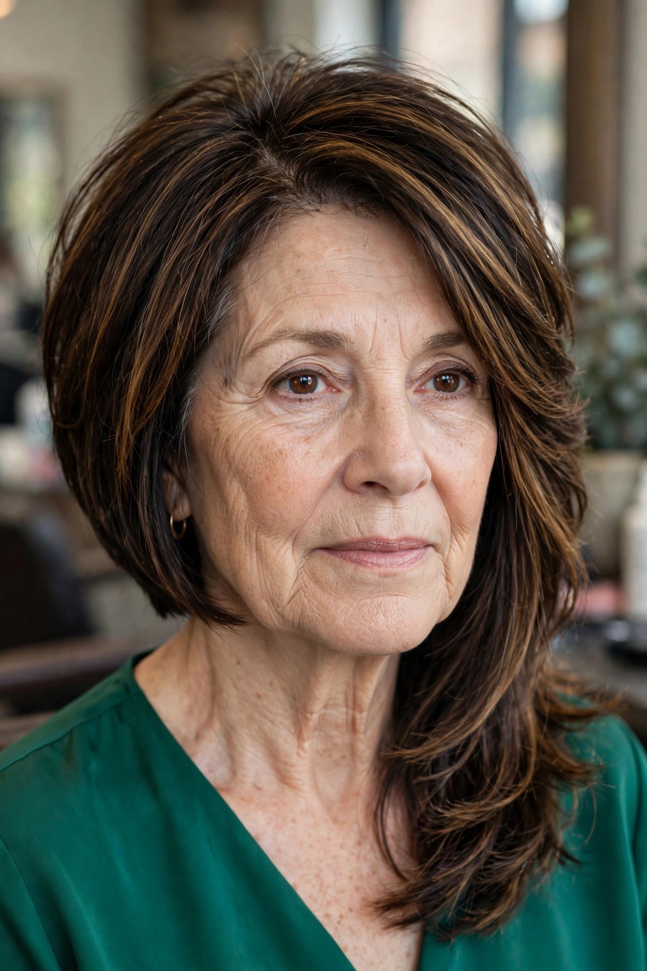 Asymmetrical Layered Bob for Thick Hair - asymmetrical haircut on a woman over 50