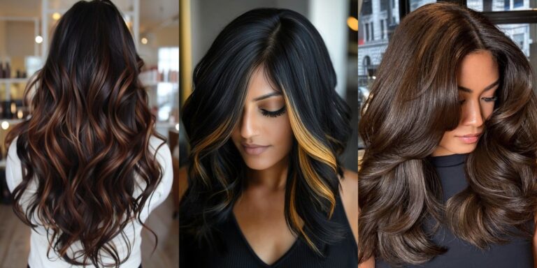 Black Hair with Brown Highlights: 12 Ideas That Add Warmth