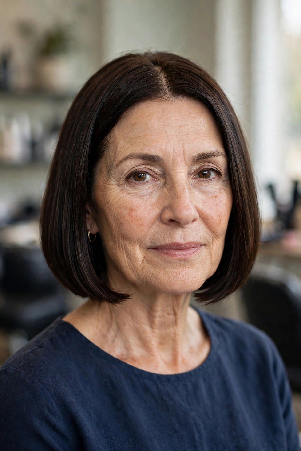 Classic Chin-Length Bob hairstyle on a woman over 50 - bob haircuts for women over 50