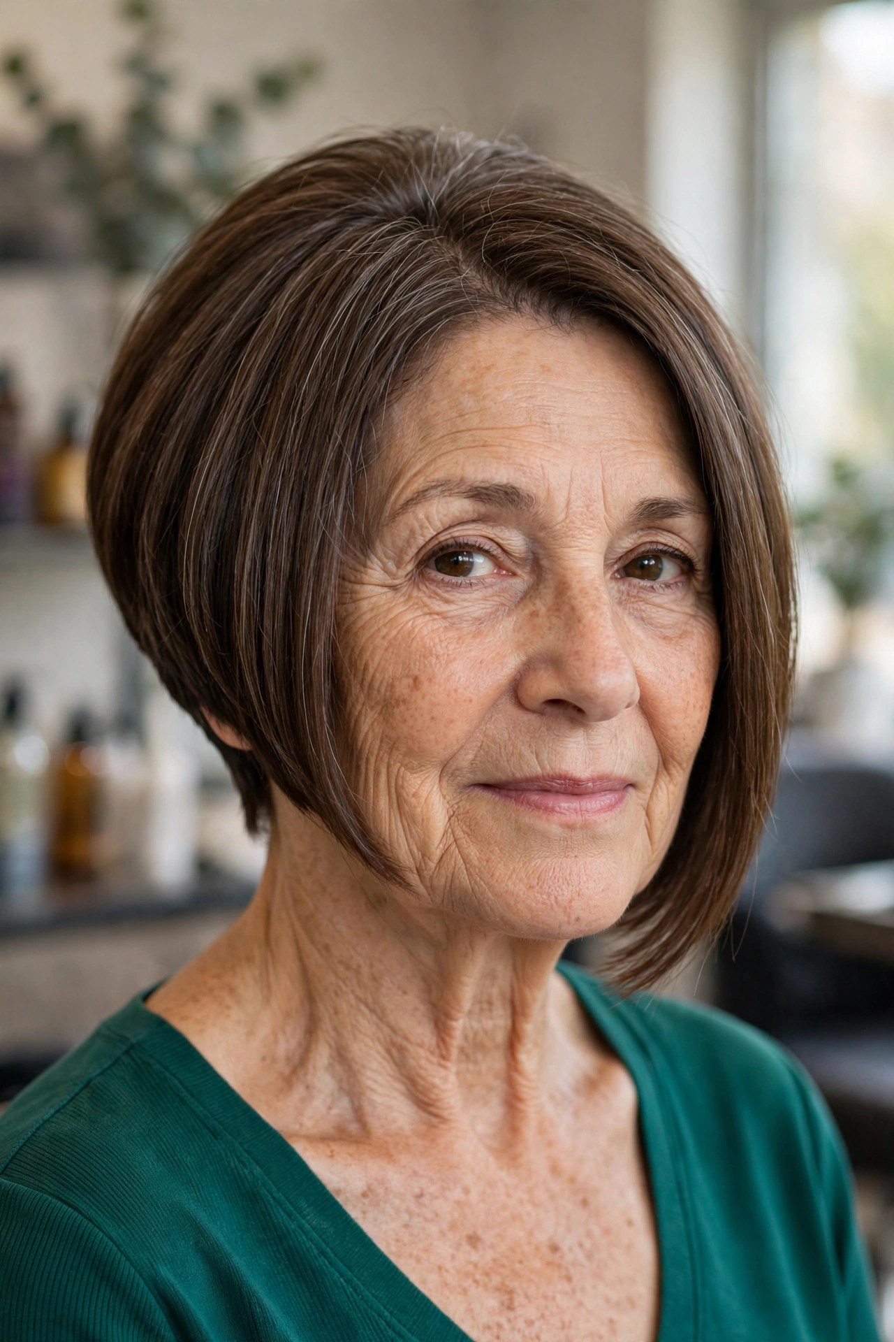 Inverted Bob hairstyle on a woman over 50 - bob haircuts for women over 50