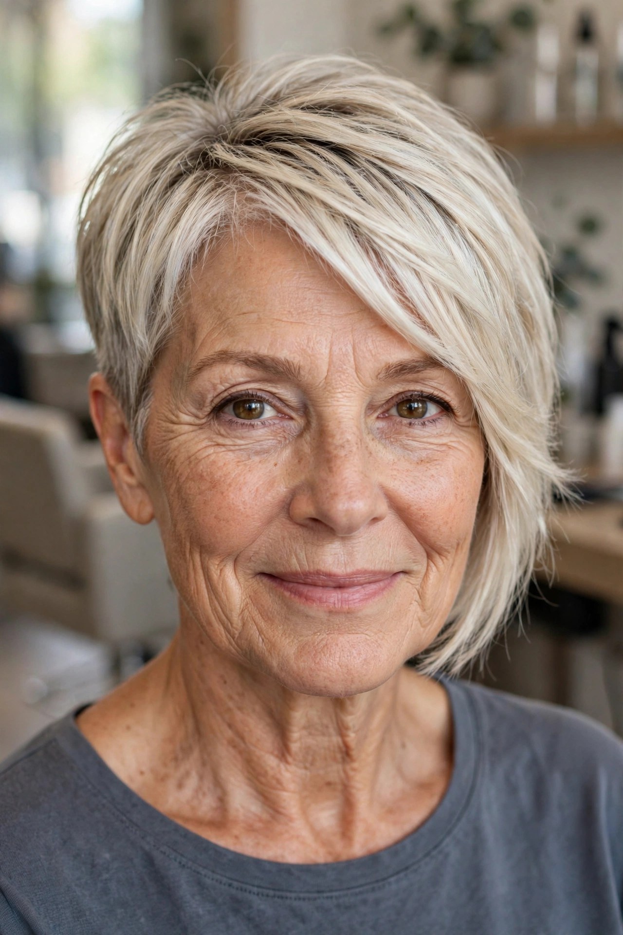Pixie Bob hairstyle on a woman over 50 - bob haircuts for women over 50