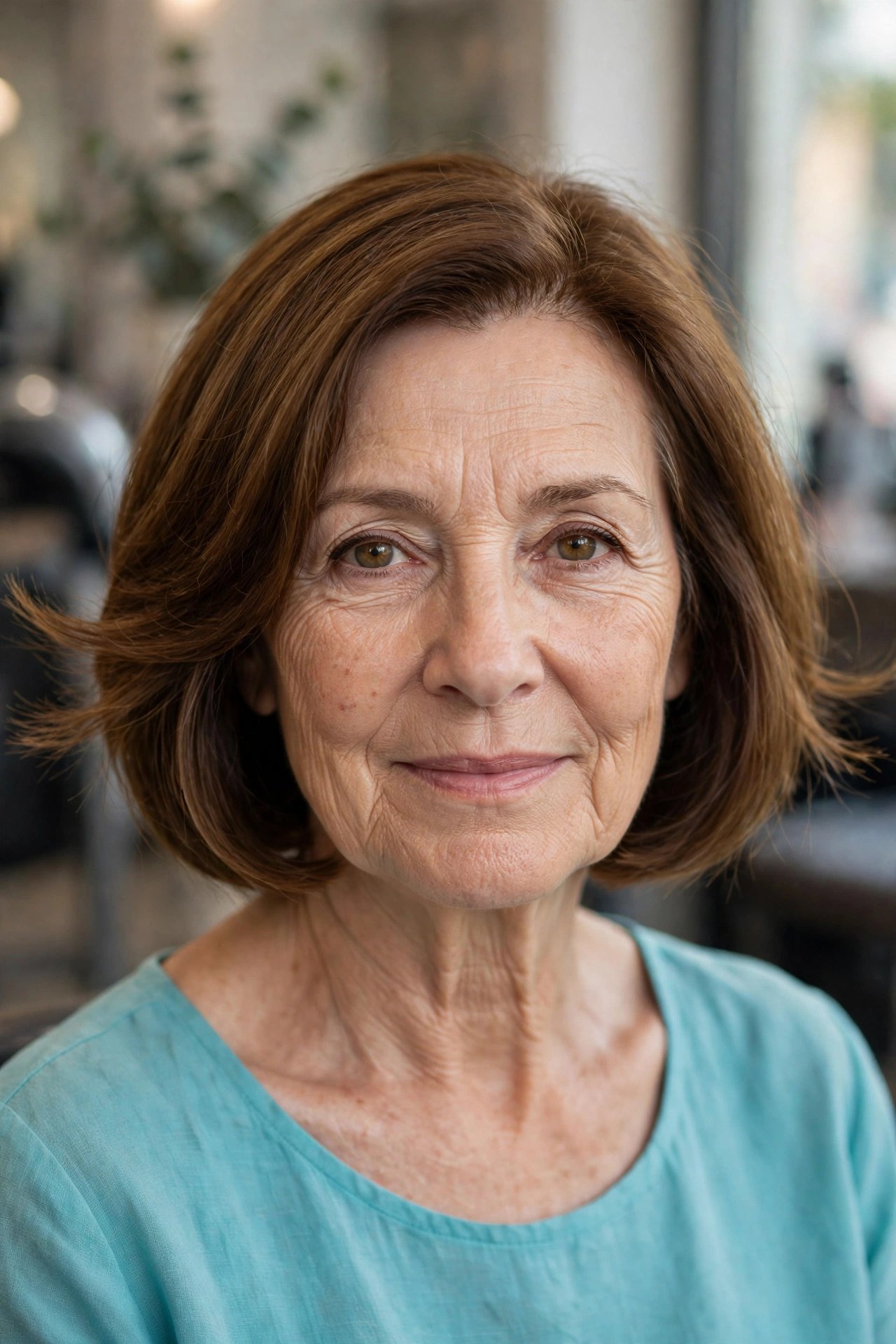Polished Bob with Flicked-Out Ends hairstyle on a woman over 50 - bob haircuts for women over 50