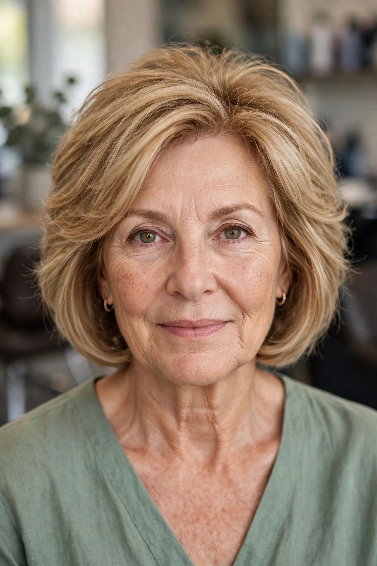 Layered Bob with Volume hairstyle on a woman over 50 - bob haircuts for women over 50