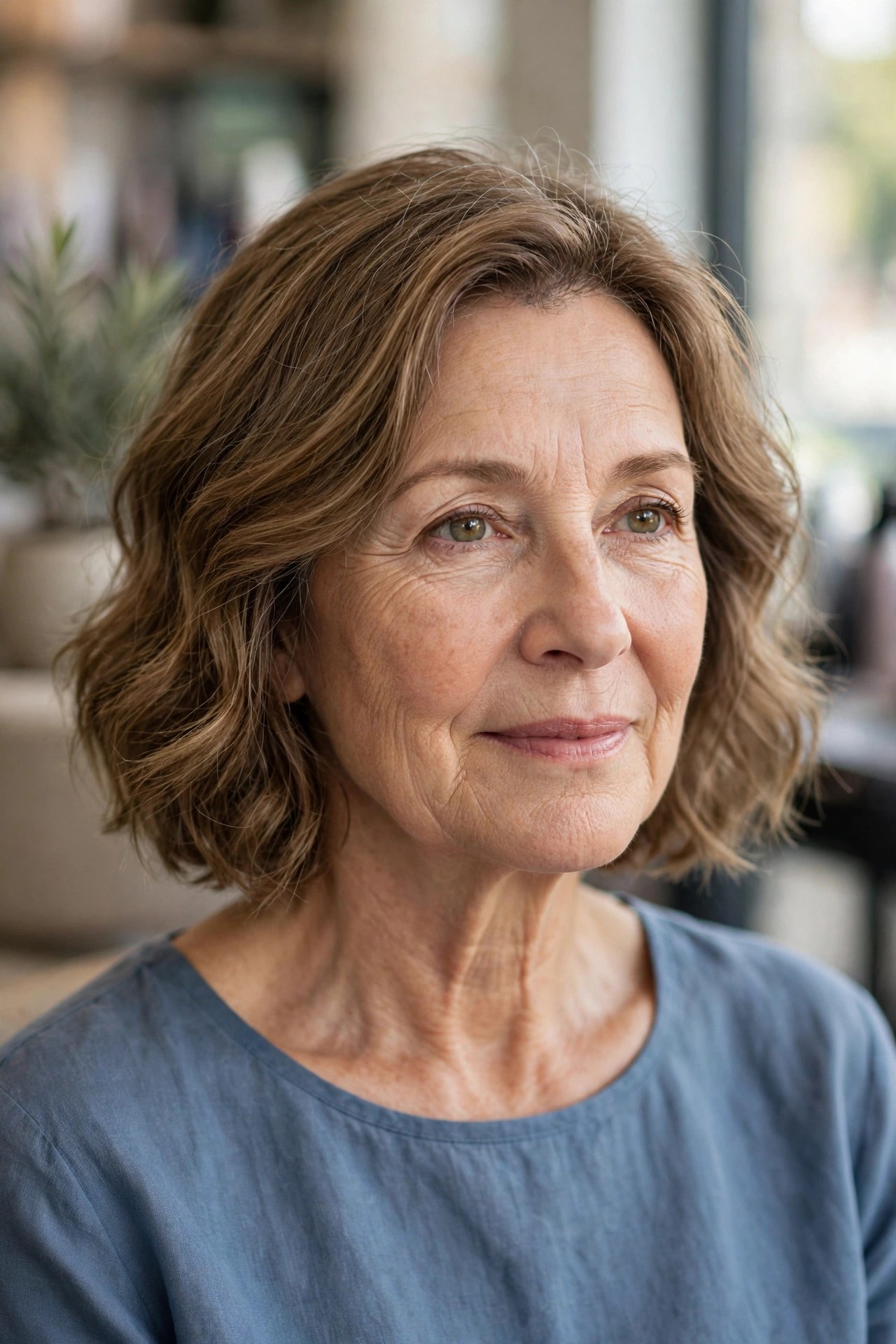 Wavy Bob hairstyle on a woman over 50 - bob haircuts for women over 50
