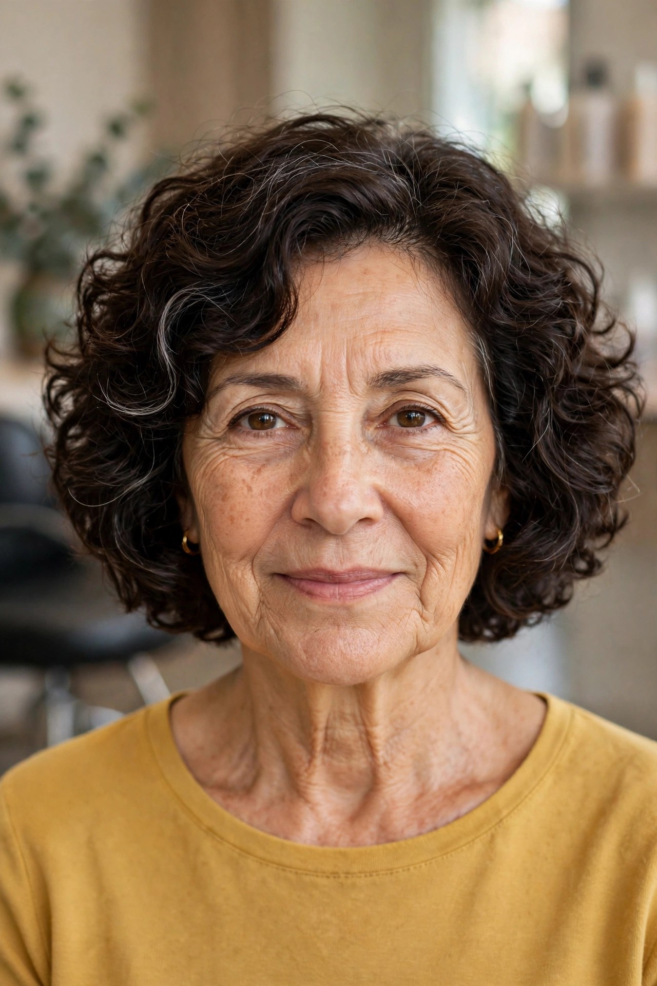 Curly Bob hairstyle on a woman over 50 - bob haircuts for women over 50