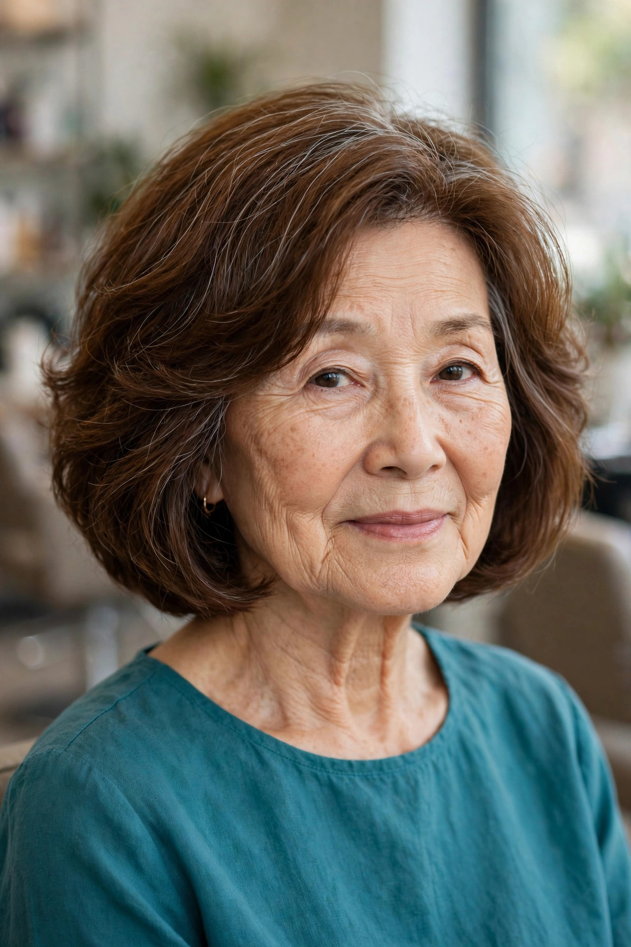 Classic Layered Wavy Bob With the Weight Taken Out of the Ends — woman over 60 with thick wavy hair