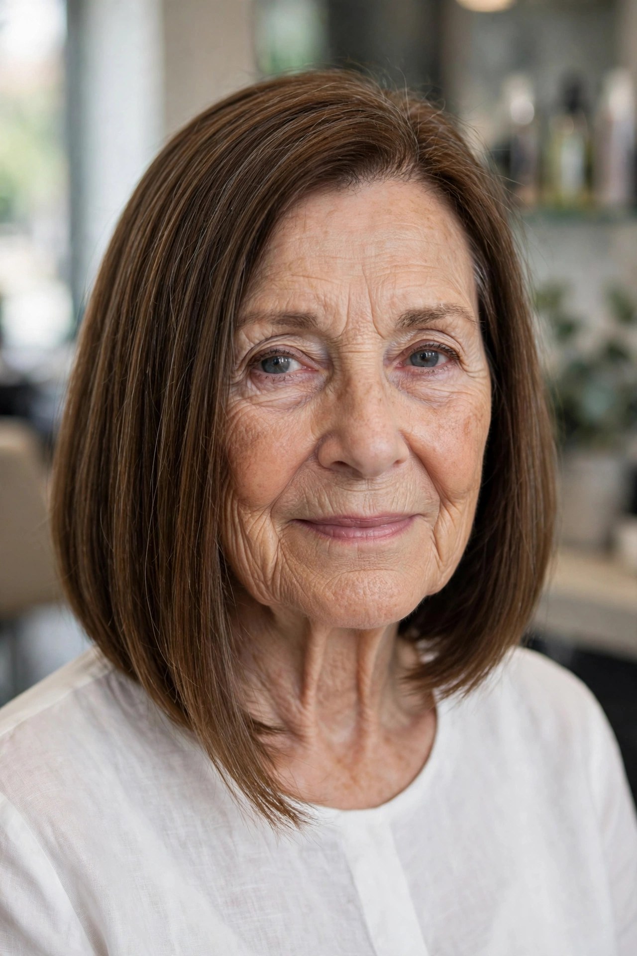 A-Line Bob on a woman over 60 - timeless bob hairstyle
