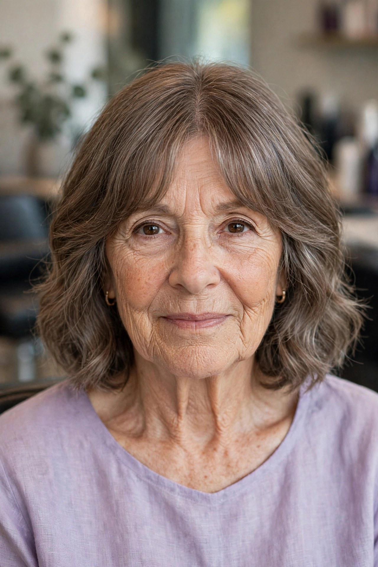 Bob with Curtain Bangs on a woman over 60 - timeless bob hairstyle