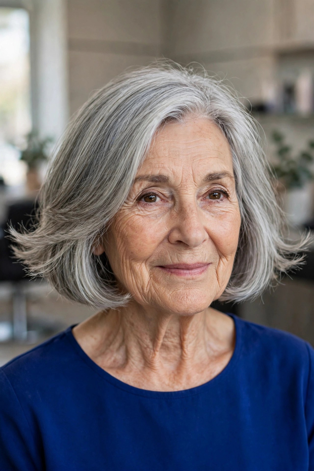 Bob with Flipped-Out Ends on a woman over 60 - timeless bob hairstyle