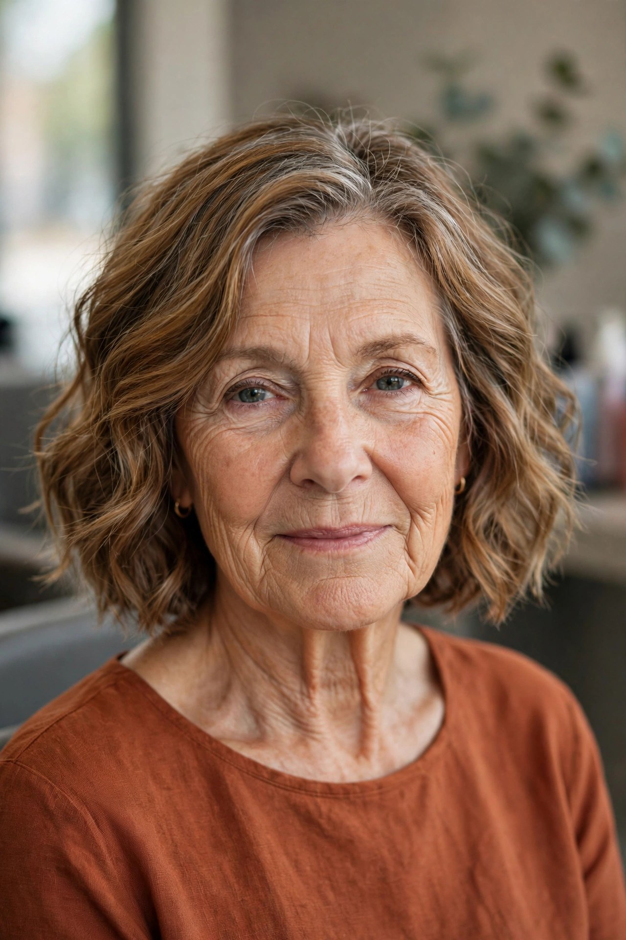 Soft Wavy Bob on a woman over 60 - timeless bob hairstyle