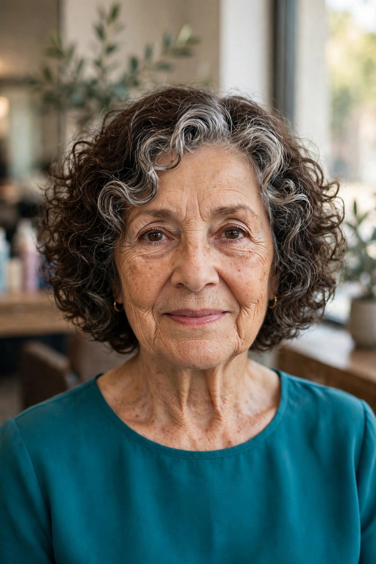 Curly Bob with Defined Curls on a woman over 60 - timeless bob hairstyle