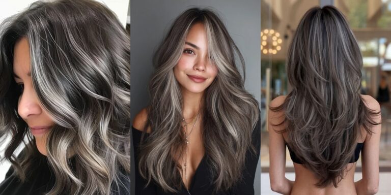 Brown Hair with Silver Highlights: 12 Cool, Modern Ideas