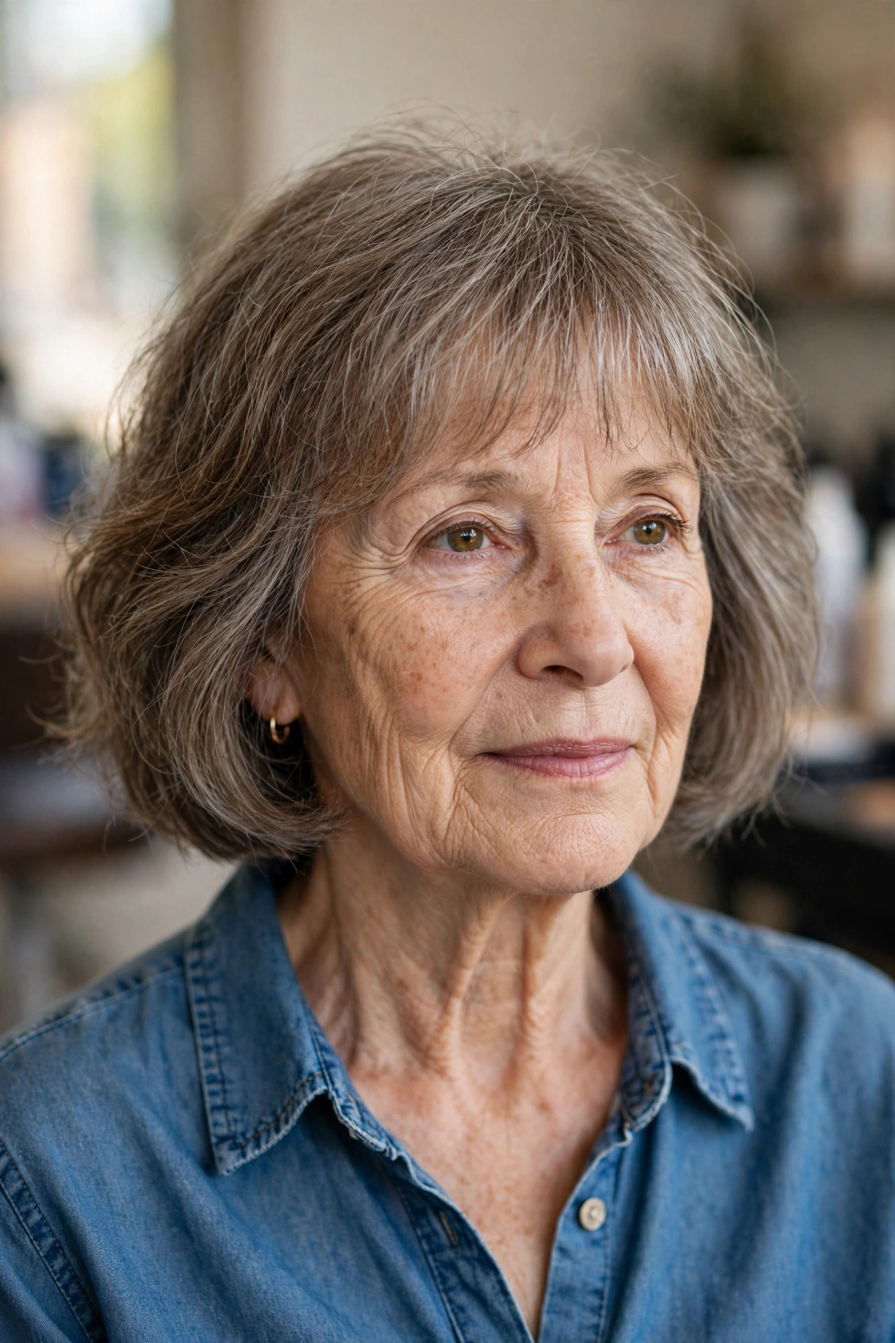 Air-Dried French Bob for Natural Texture - French bob haircut on a woman over 60