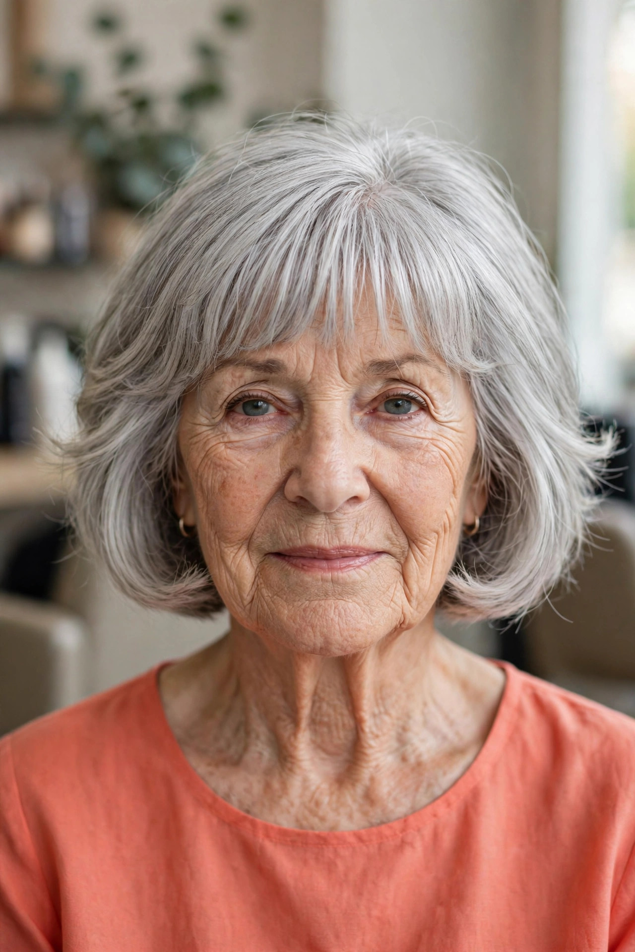 French Bob with Feathered Ends for Thicker Hair - French bob haircut on a woman over 60