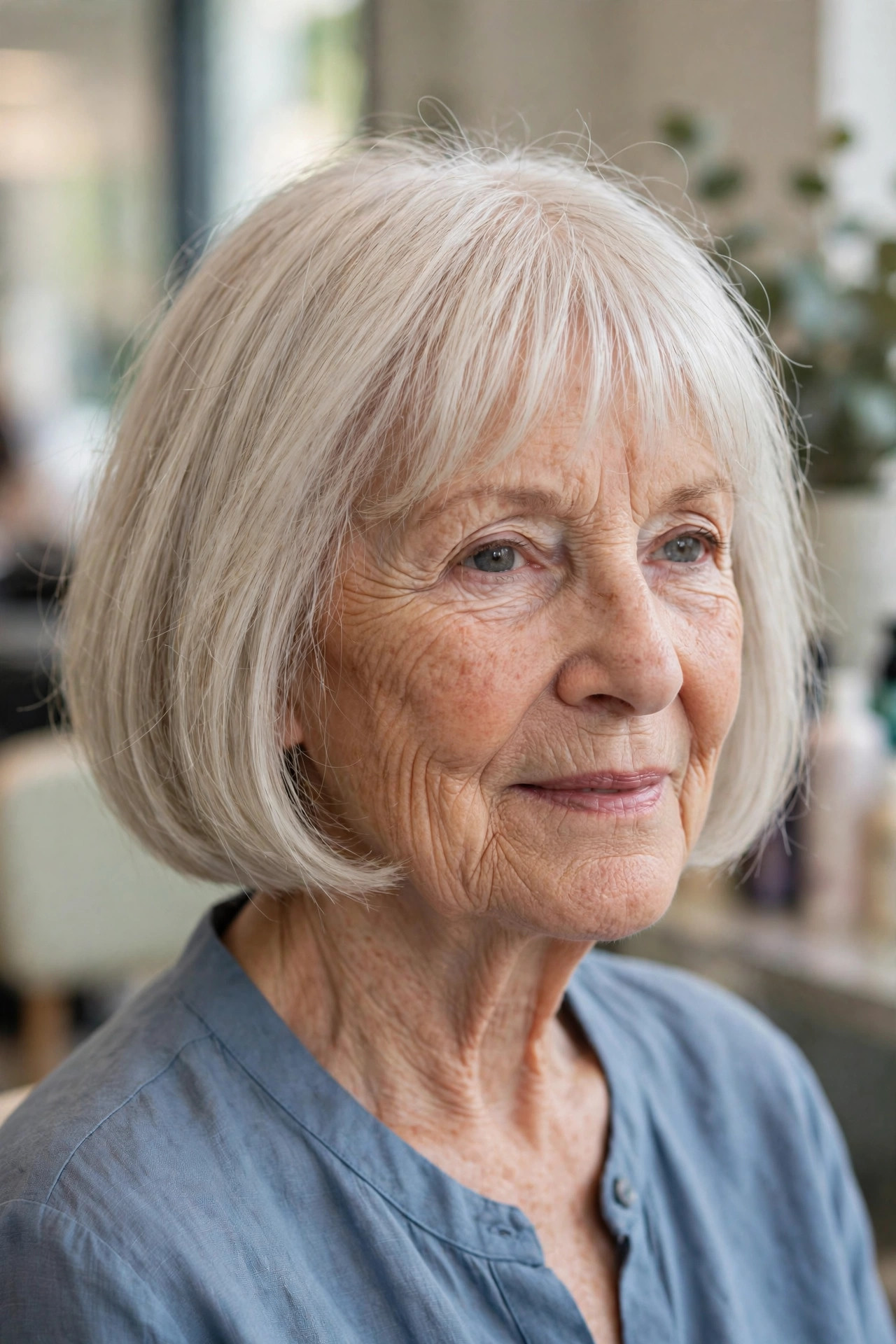 French Bob for Fine Hair, with the Blunt Base Kept - French bob haircut on a woman over 60