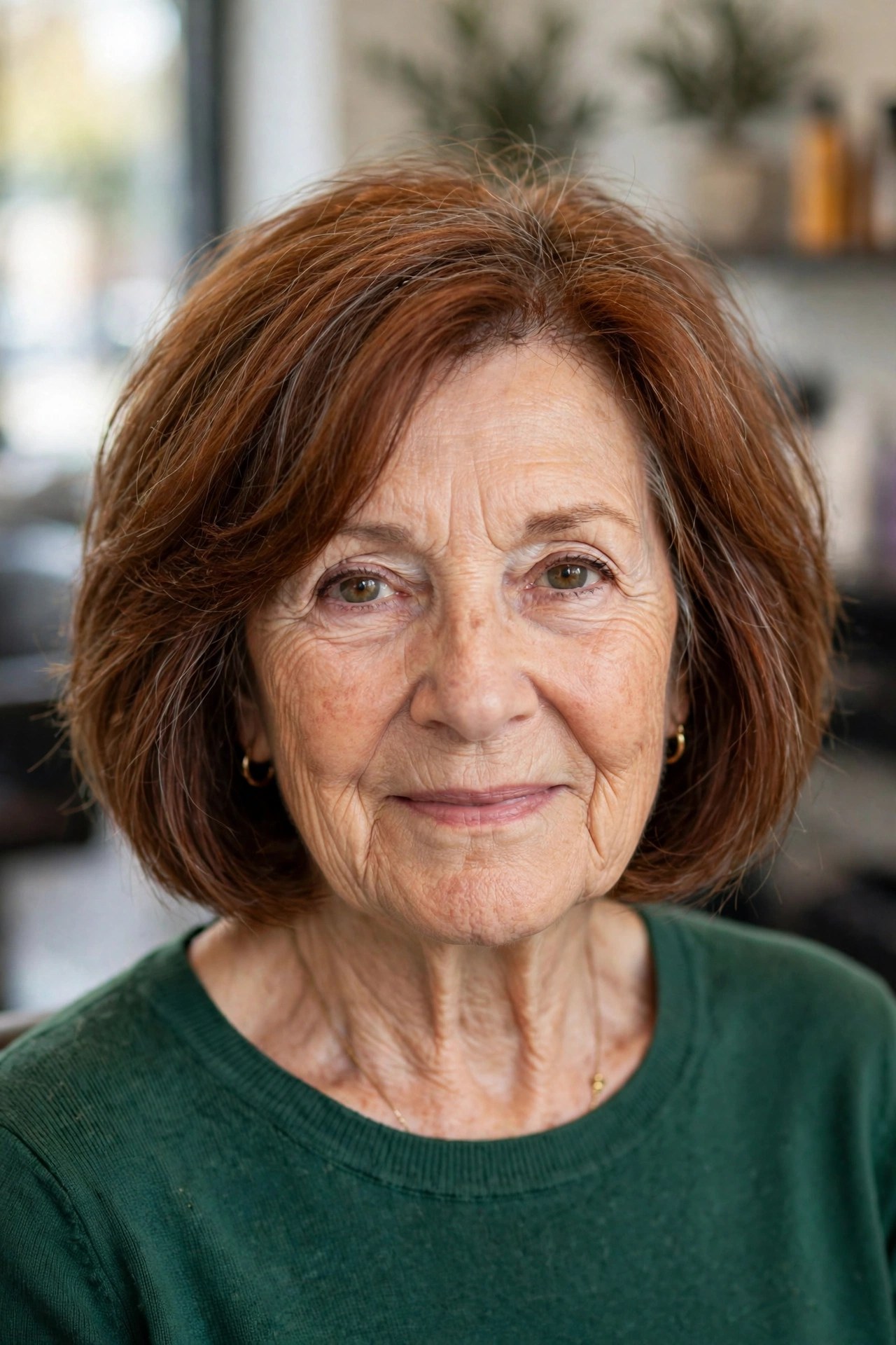 Chin-Length Bob for Thick Hair with Light Layers on a woman over 60 - chin length bob haircut
