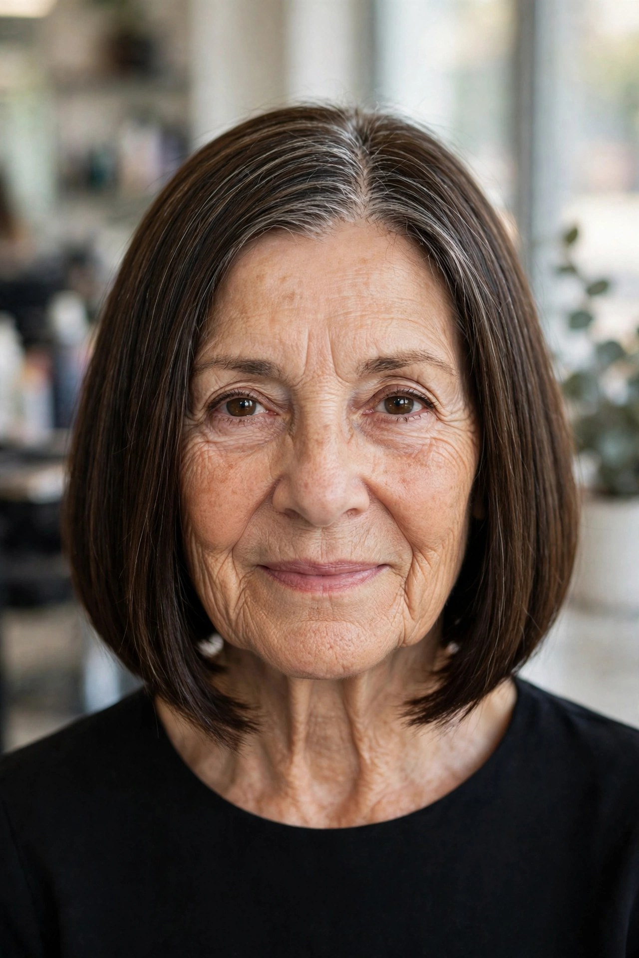 A-Line Chin-Length Bob on a woman over 60 - chin length bob haircut