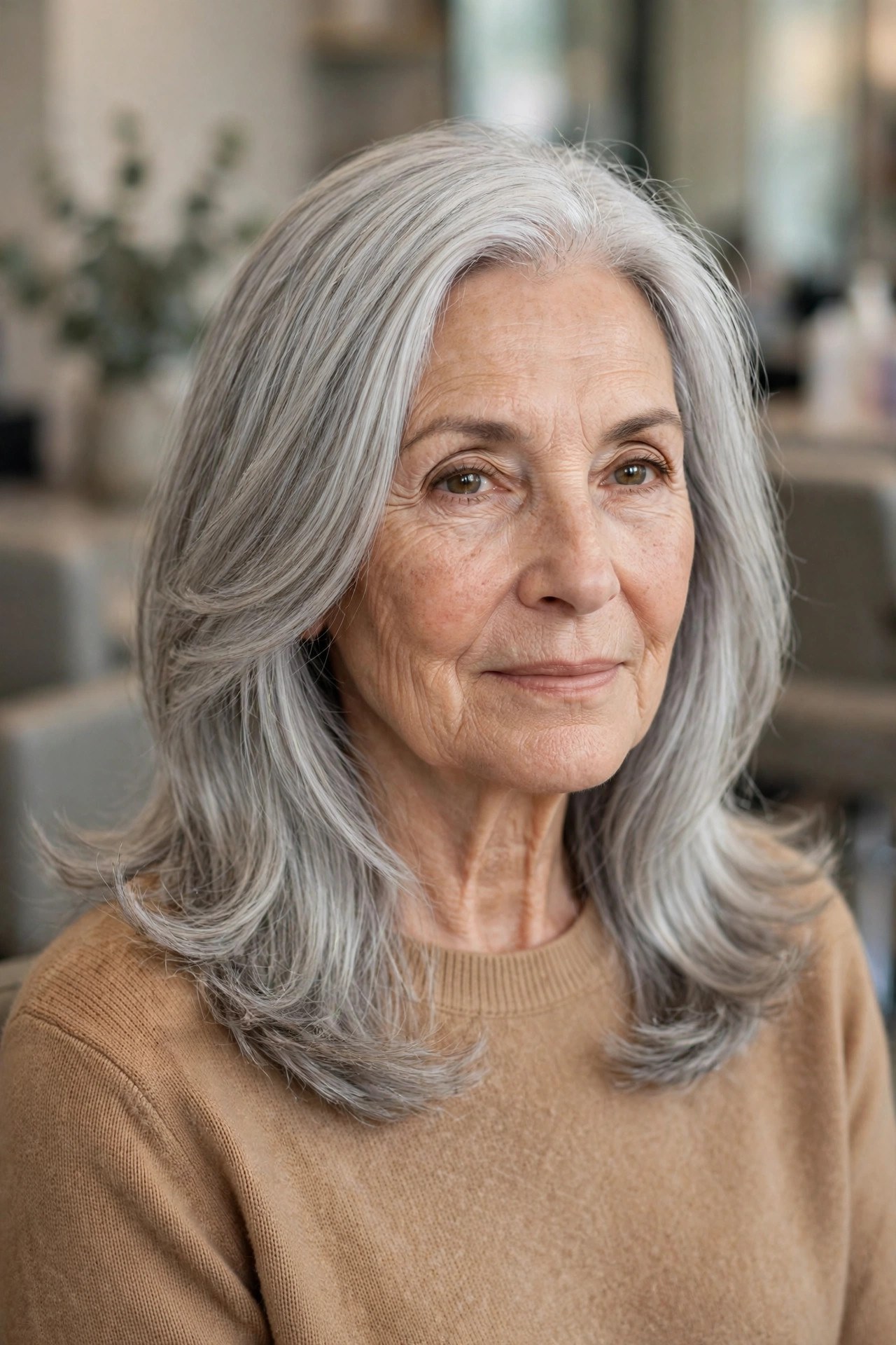 Graceful Collarbone Lob With Soft Layers - classy haircut for a woman over 60 with effortless style
