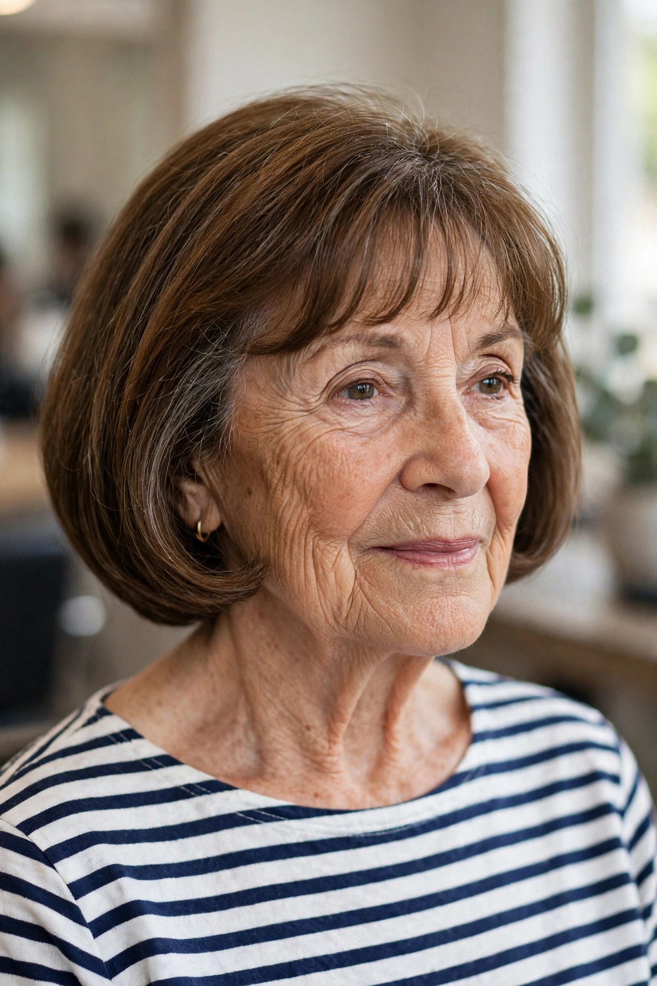 Classic French-Inspired Bob - classy haircut for a woman over 60 with effortless style
