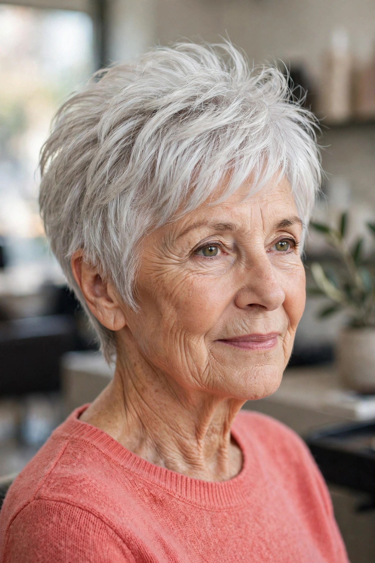 Airy Layered Pixie - classy haircut for a woman over 60 with effortless style