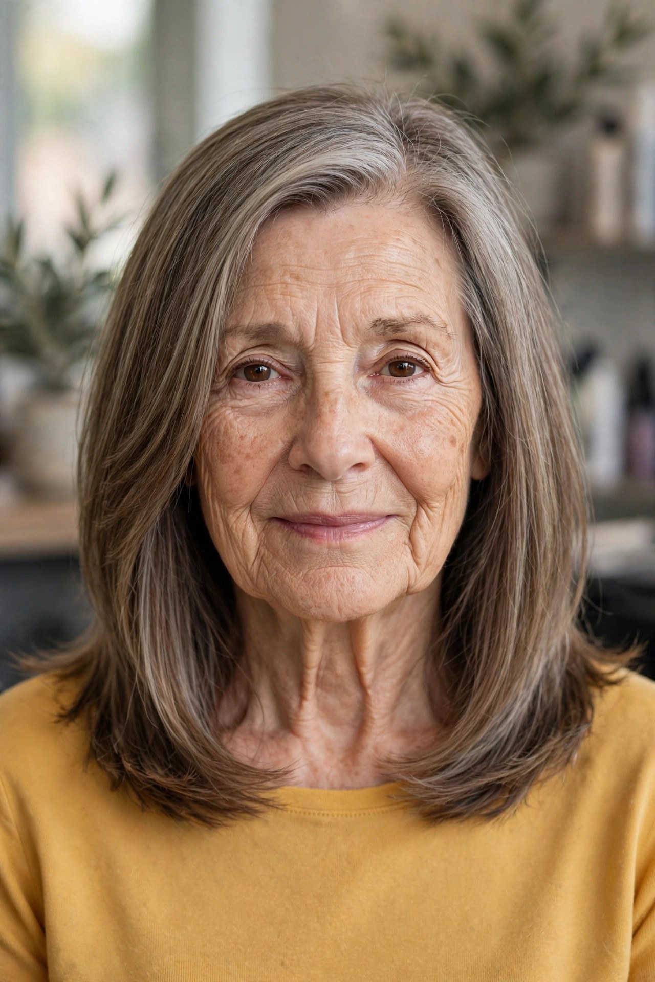 Classic Collarbone Cut With Soft Ends - classy haircut for a woman over 60 with effortless style