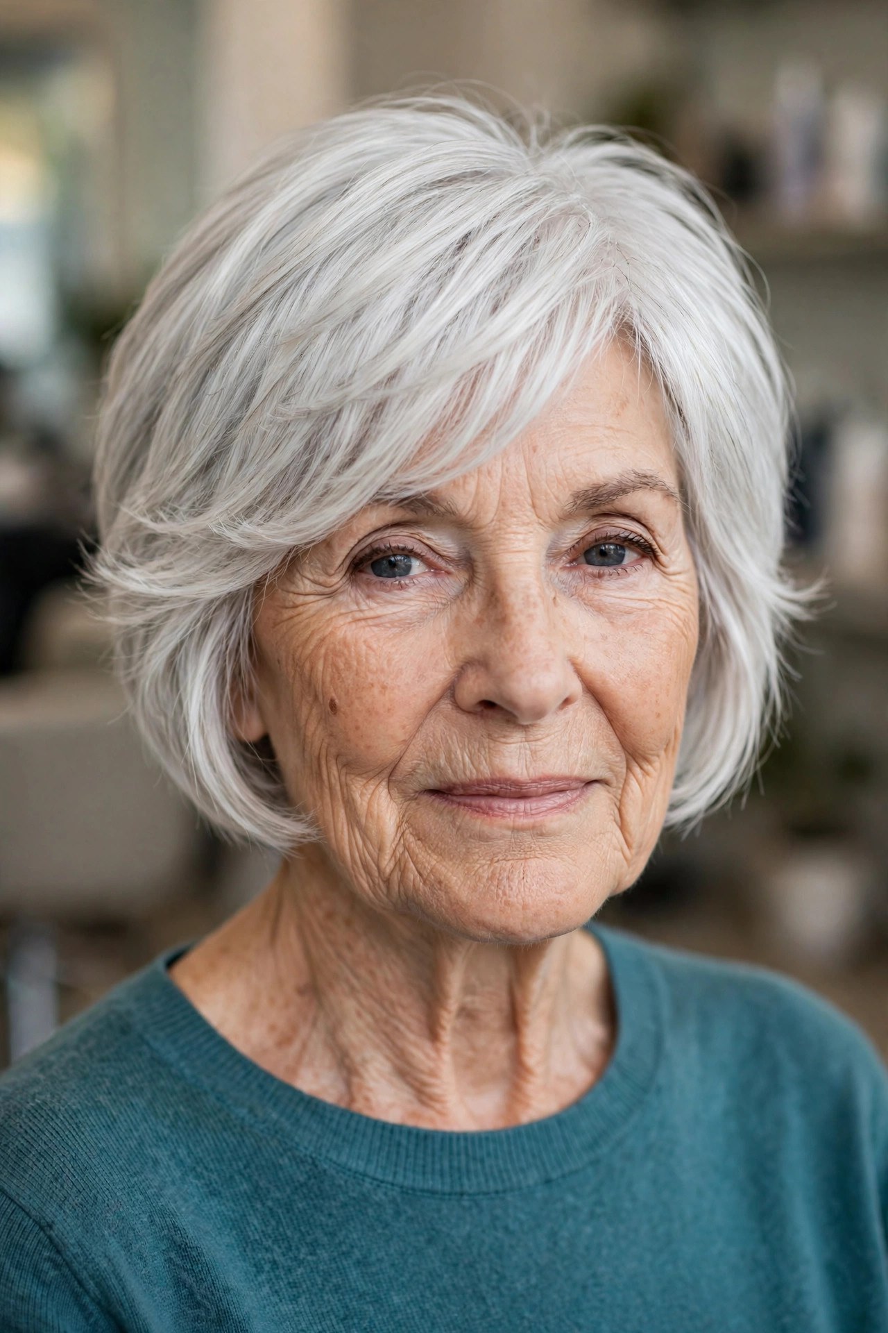 Soft Feathered Pixie Bob - classy haircut for a woman over 60 with effortless style