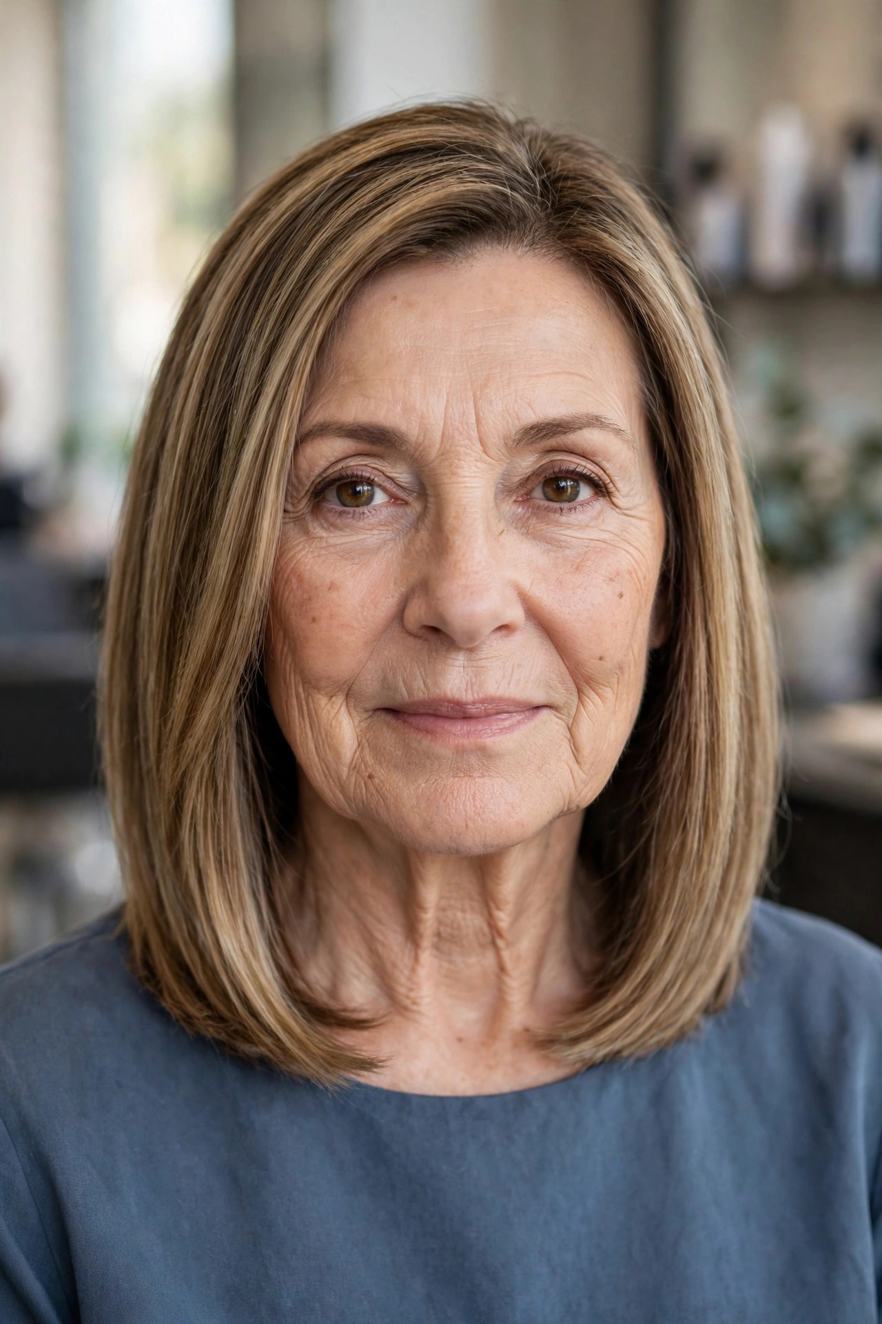 A-Line Collarbone Bob - collarbone length hairstyle for a woman over 50