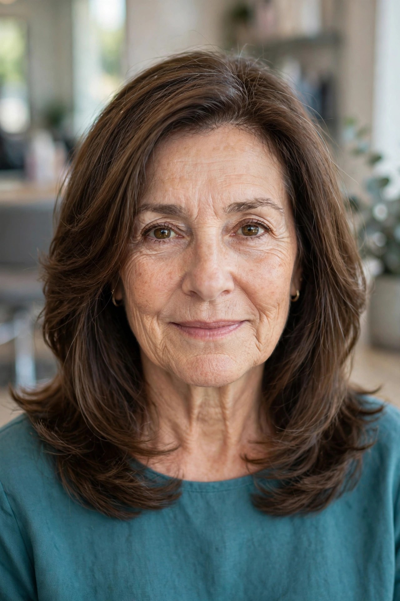 Collarbone Length with Long Layers - collarbone length hairstyle for a woman over 50