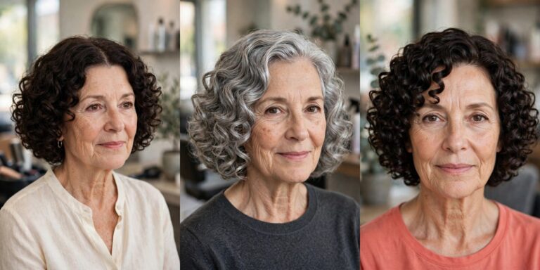 Curly Bob Hairstyles for Women Over 50 With Defined Curls