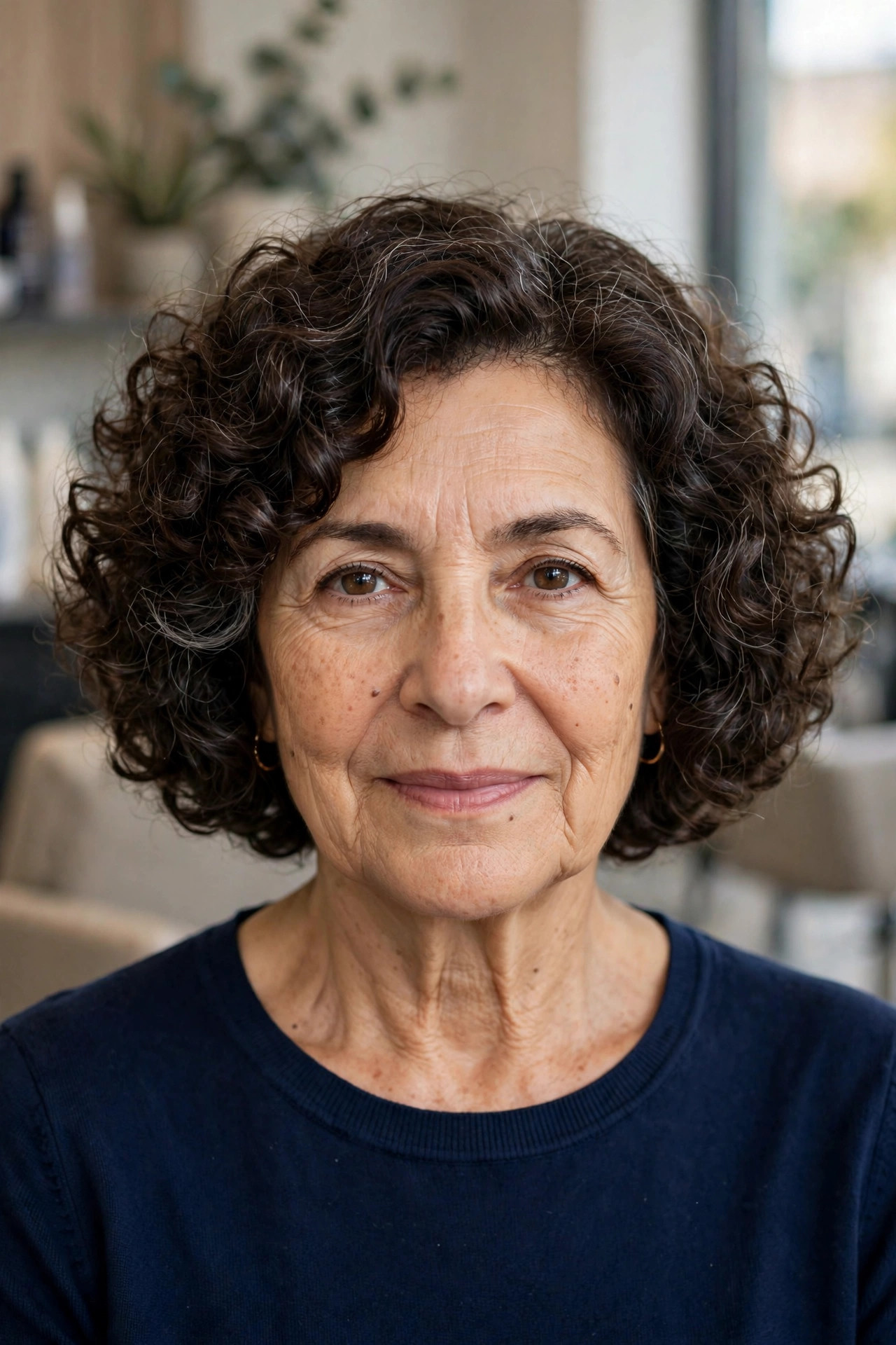 Classic Curly Bob with Defined Ringlets - curly hairstyle for a woman over 50 embracing natural texture