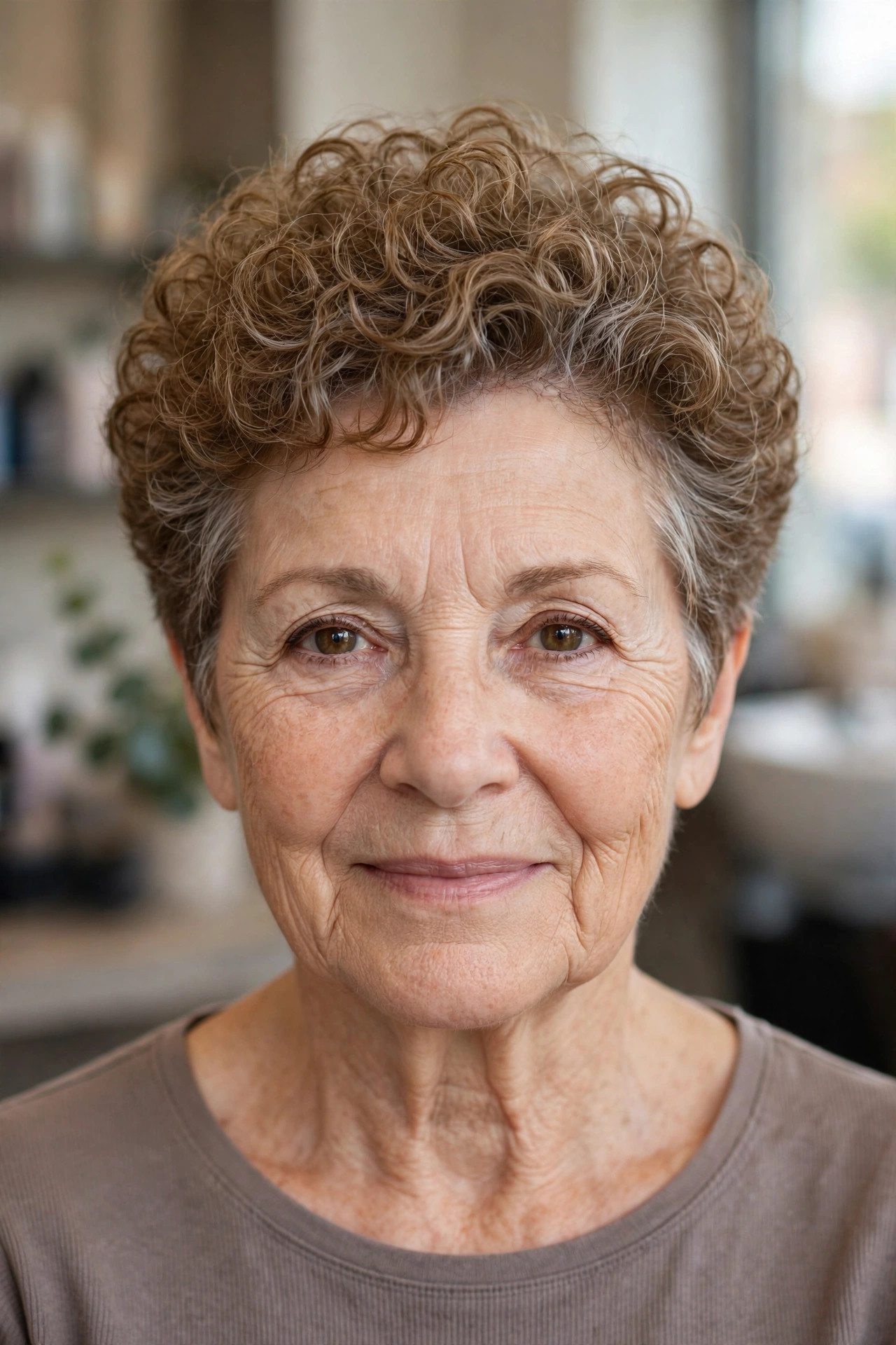 Curly Crop with Height at the Crown - curly hairstyle for a woman over 50 embracing natural texture