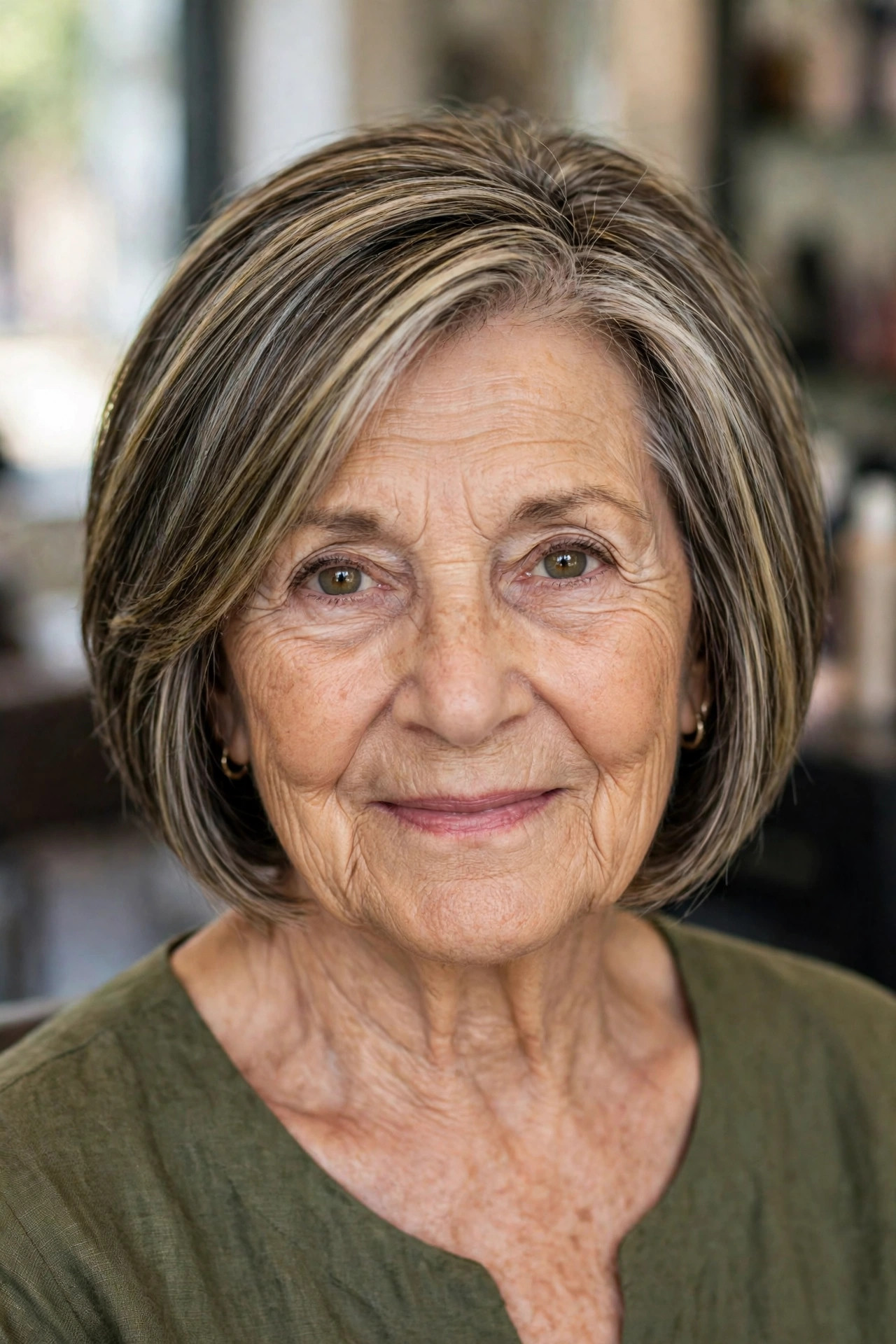 Short Stacked Bob for Straight Hair - easy care short hairstyle for women over 60 who travel