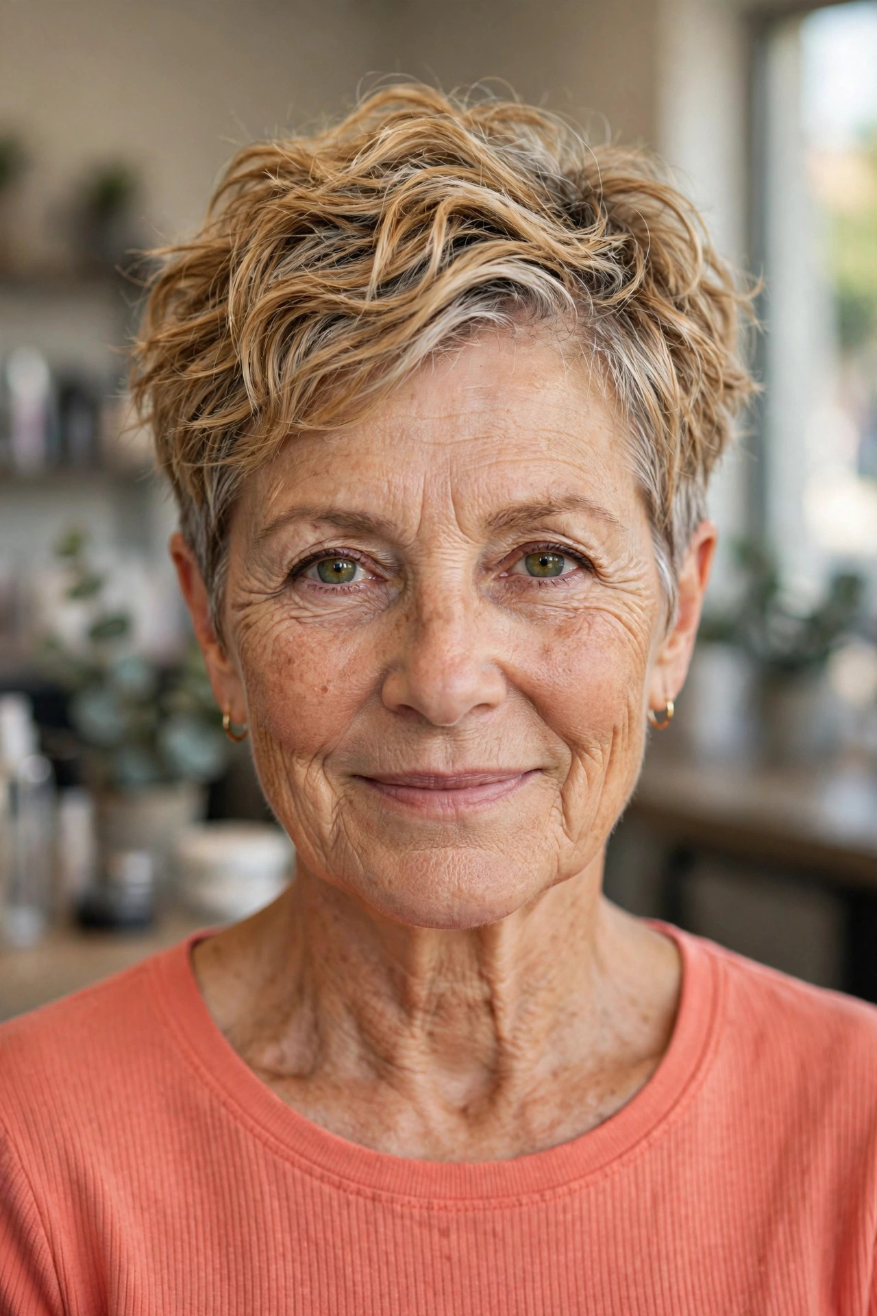 Tousled Beach Crop - easy care short hairstyle for women over 60 who travel