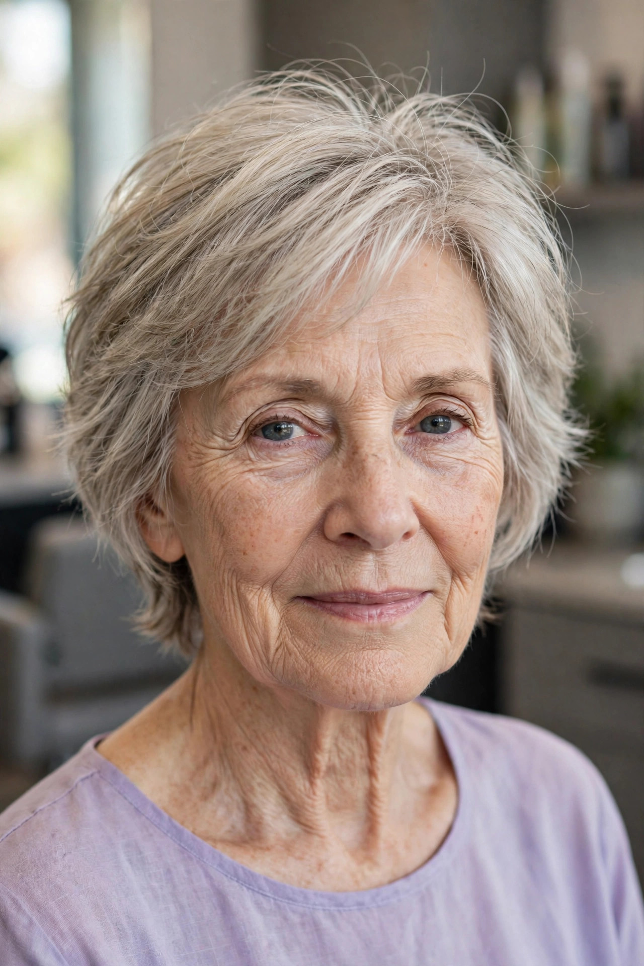 Short Layered Cut for Fine Hair - easy care short hairstyle for women over 60 who travel
