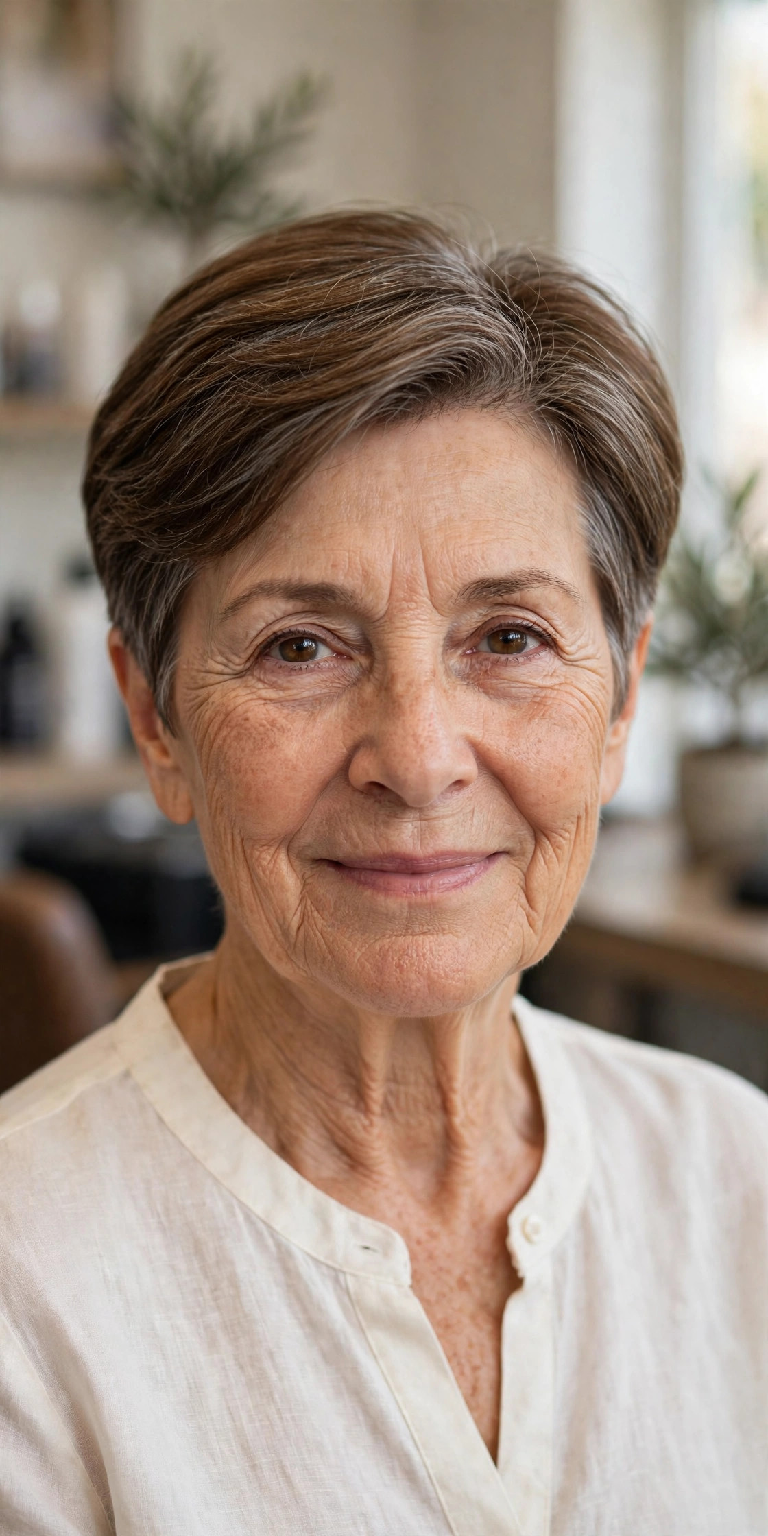 Classic Tapered Short Cut - easy care short hairstyle for women over 60 who travel