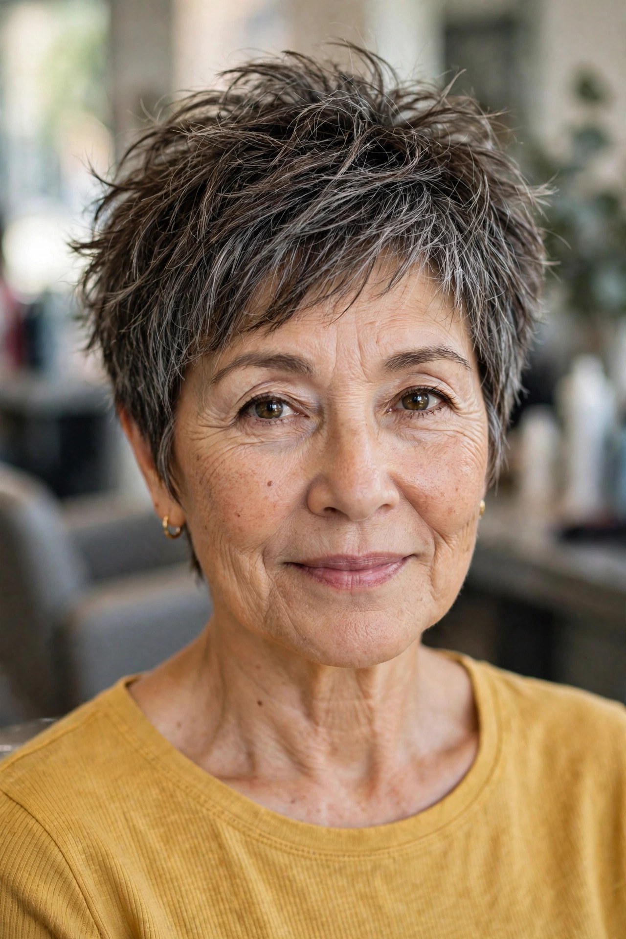 The Tousled Texture-Spray Finish on a woman over 50 - easy everyday hairstyle