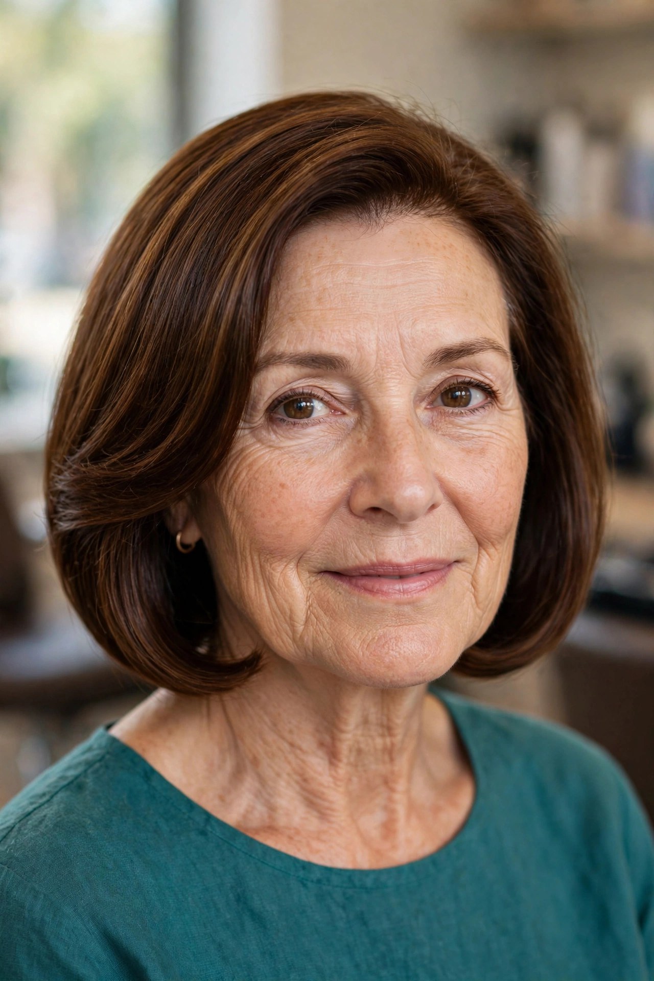 The One-Brush Blow-Dry Bob on a woman over 50 - easy everyday hairstyle