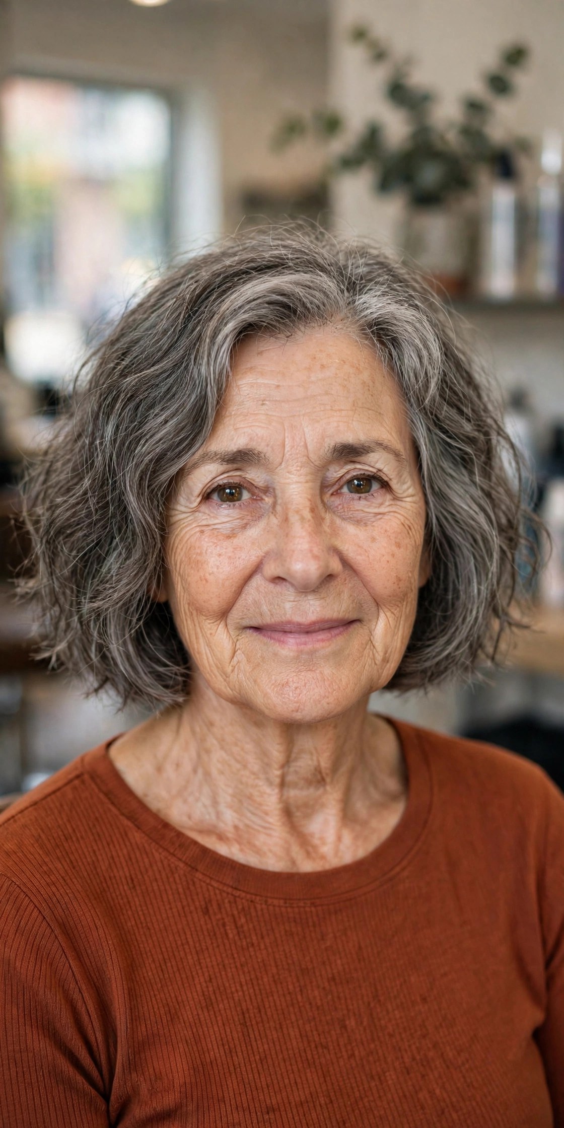 The Air-Dry Bob Routine on a woman over 50 - easy everyday hairstyle