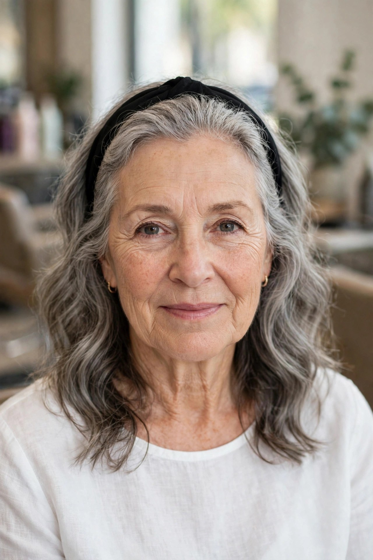The Headband Rescue on a woman over 50 - easy everyday hairstyle