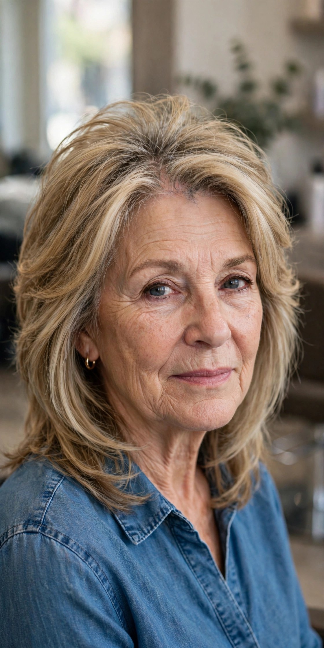 The Dry-Shampoo Root Refresh on a woman over 50 - easy everyday hairstyle